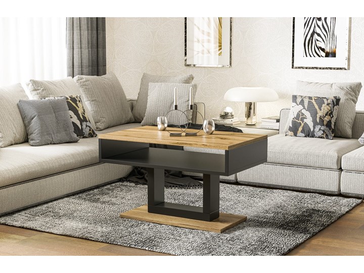 Ława Tilo - Meb24.pl Beton Metal Wysokość 58 cm Drewno Kolor Beżowy