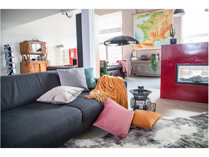 Brązowy koc z mikropluszuTiseco Home Studio, 130x170 cm Kolor Beżowy Poliester Pomieszczenie Salon