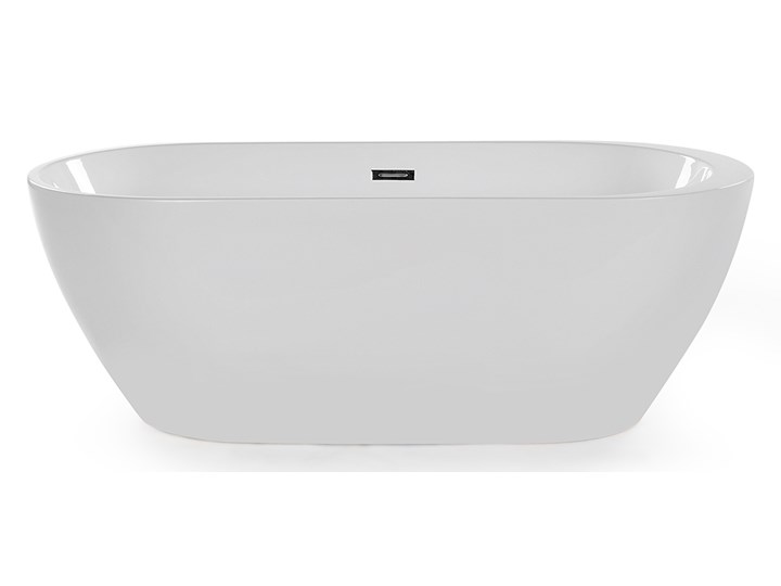 Wanna wolnostojąca biała akrylowa 160 x 75 cm system przelewowy owalna retro Wolnostojące Kolor Biały