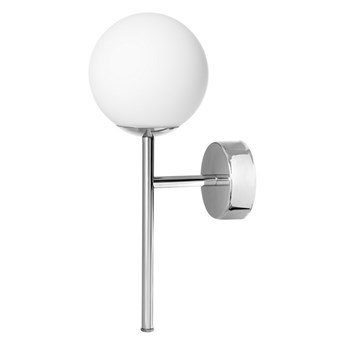 AERO KINKIET kinkiet 1 x 9W LED E14 (chrom / biały) kula biała prosta nowoczesna lampa ścienna KASPA 21042103