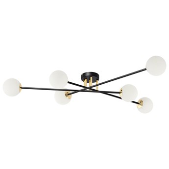 ASTRA 6 lampa przysufitowa 6 x 9W LED E14 (czarny / złoty / biały) krótka nowoczesna prosta design kule KASPA 10776602