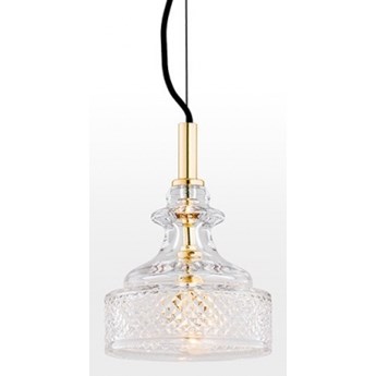 CRUZ lampa wisząca 1 x 7W E14 kryształowa elegancka mosiądz szklana retro glamour ARGON 4198