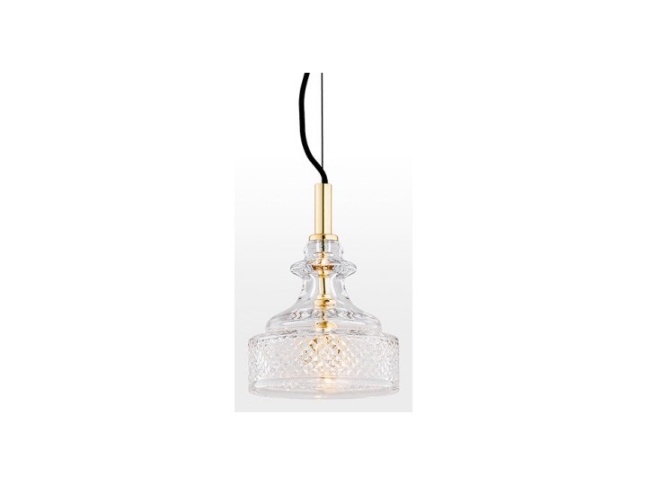 CRUZ lampa wisząca 1 x 7W E14 kryształowa elegancka mosiądz szklana retro glamour ARGON 4198