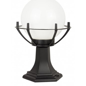 KULA lampa stojąca 1 x 60W E27 słupek ogrodowy stylowy kula biała ball SUMA K 4011/1/KPO