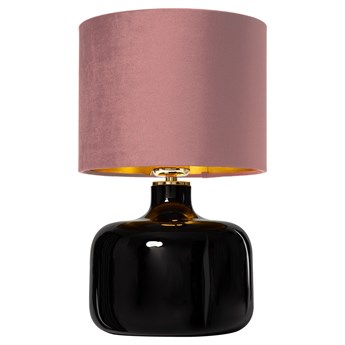 LORA lampa stojąca 1 x 25W LED E27 (złoty / czarny / pudrowy róż ze złotem) nocna stołowa abażur aksamit  KASPA 41052116