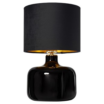 LORA lampa stojąca 1 x 25W LED E27 (złoty / czarny / czerń ze złotem) nocna stołowa abażur aksamit welur KASPA 41053102