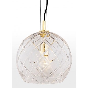 OVIEDO lampa wisząca 1 x 15W E27 kryształowa elegancka mosiądz szklana retro kula ARGON 4201