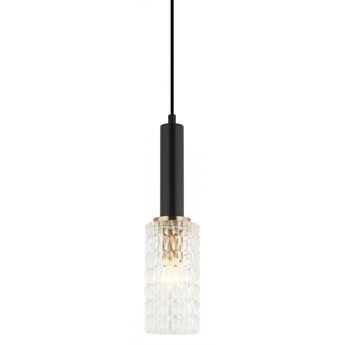 PEROLA lampa wisząca 1 x 40W E14 nowoczesna prosta szklana tuba elegancka ITALUX PND-43363-1 BK+BR