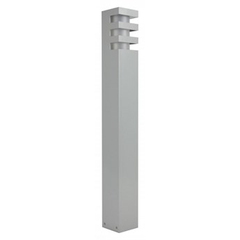 RADO lampa stojąca 1 x 18W E27 CLF słupek ogrodowy nowoczesny metalowy srebrny SUMA RADO 1 AL