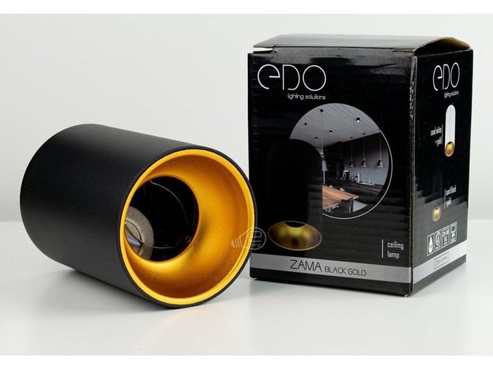 Punktowa oprawa sufitowa natynkowa ZAMA Black Gold GU10 okrągła czarna, środek złoty IP20 EDO777343 EDO Kolor Czarny Okrągłe Oprawa stropowa Kategoria Oprawy oświetleniowe