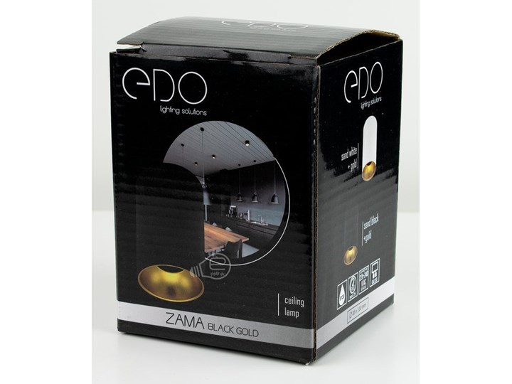 Punktowa oprawa sufitowa natynkowa ZAMA Black Gold GU10 okrągła czarna, środek złoty IP20 EDO777343 EDO Okrągłe Oprawa stropowa Kolor Czarny