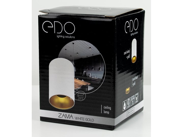Punktowa oprawa sufitowa natynkowa ZAMA White Gold GU10 okrągła biała, środek złoty IP20 EDO777342 EDO Oprawa stropowa Okrągłe Kolor Biały