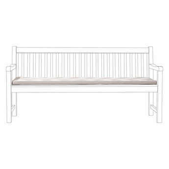 Poducha na ławkę ogrodową szaro-beżowa w zygzaki 169 x 50 cm balkon taras ogród
