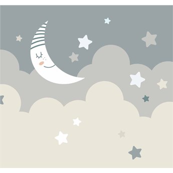 Fototapeta śpiący księżyc na chmurkach