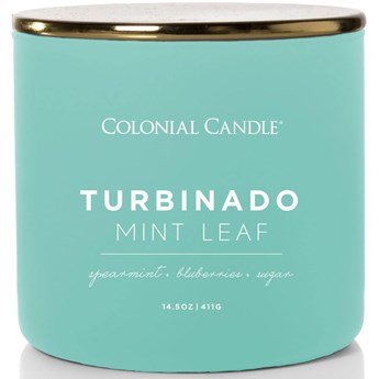 Colonial Candle Pop Of Color sojowa świeca zapachowa w szkle 3 knoty 14.5 oz 411 g - Turbinado Mint Leaf