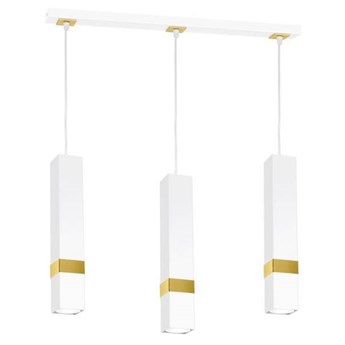 Nowoczesna lampa wisząca listwa VIDAR WHITE/GOLD 3xGU10 MLP6276