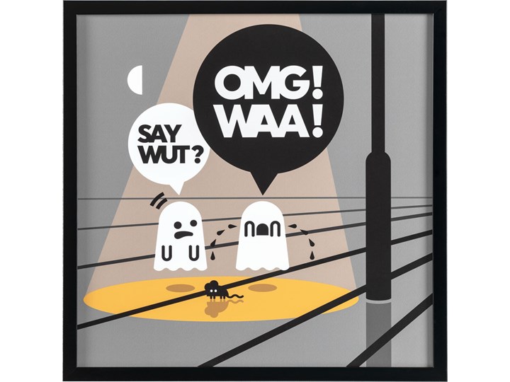 Grafika Say Wut Plakat Pomieszczenie Salon Kolor Szary