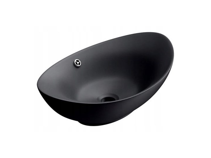 VELDMAN UMYWALKA CERAMICZNA NABLATOWA LARA BLACK Meblowe Szerokość 60 cm Nablatowe Ceramika Kolor Czarny
