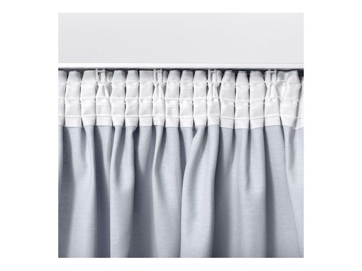 Zasłona na taśmie marszczącej 1 szt., pastelowy niebieski, 1szt 130 × 260 cm, Loneta 130x260 cm Poliester Zasłona prześwitująca Bawełna Pomieszczenie Jadalnia