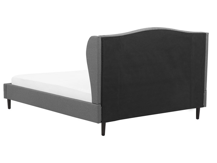 Łóżko ze stelażem tapicerowane szare 160 x 200 cm z zagłówkiem styl glamour Łóżko tapicerowane Kolor Czarny