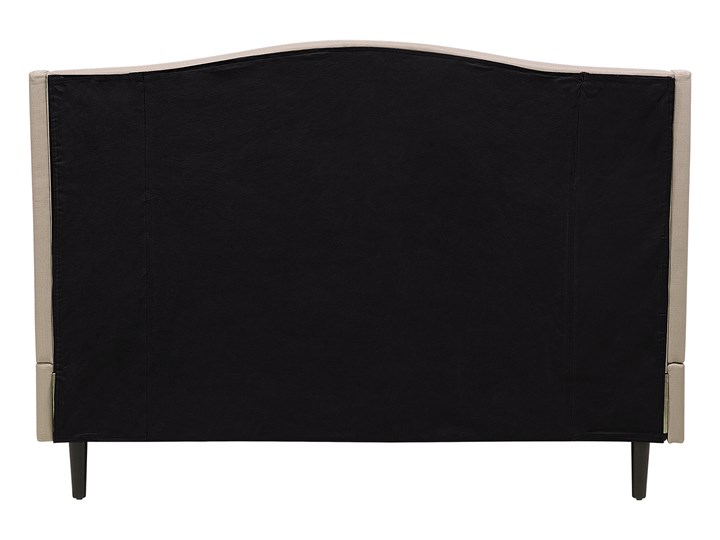 Łóżko ze stelażem tapicerowane beżowe 140 x 200 cm z zagłówkiem styl glamour Łóżko tapicerowane Kolor Beżowy Kategoria Łóżka do sypialni