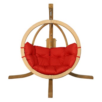 Okrągły czerwony fotel ogrodowy - Parys 2X