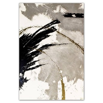 ABSTRAKCJA SZARO - CZARNA obraz ręcznie malowany, 80x120 cm