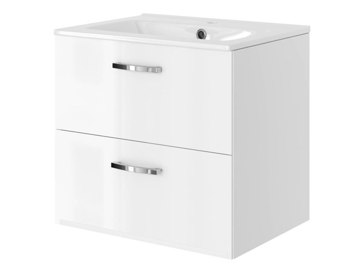Szafka pod umywalkę Aruna wisząca 60 cm biała Wiszące Kolor Biały Płyta stolarska Wysokość 55 cm Płyta MDF Szerokość 62 cm Głębokość 45 cm Kategoria Szafki stojące