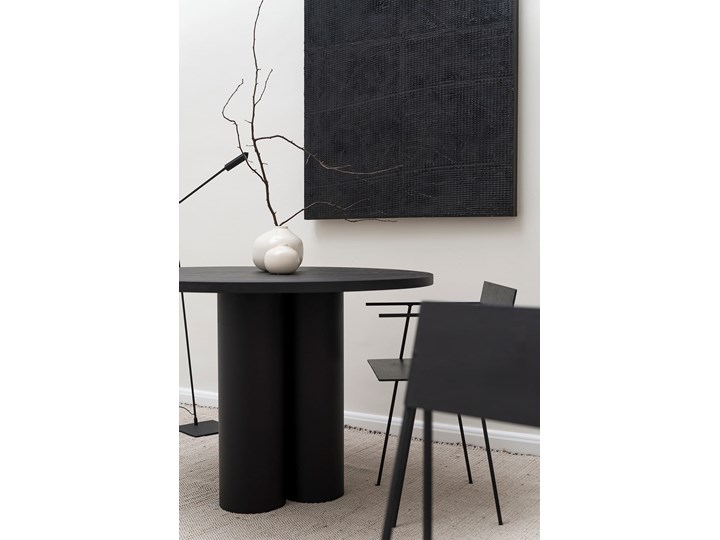 Dębowy stół okrągły OBJECT035 średnica 110 cm Marmur Szkło Kamień Stal Długość 100 cm Rozkładanie Wysokość 75 cm Drewno Styl Minimalistyczny