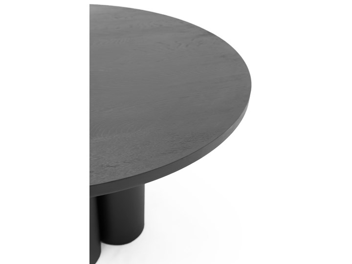 Dębowy stół okrągły OBJECT035 średnica 110 cm Marmur Wysokość 75 cm Stal Długość 100 cm Szkło Drewno Kamień Styl Minimalistyczny