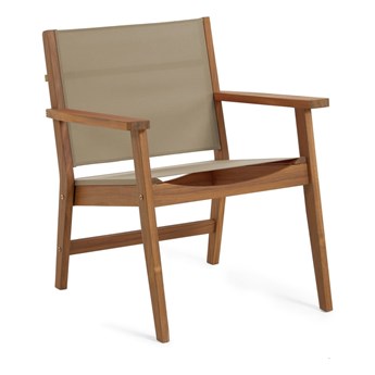Krzesło ogrodowe z drewna akacji z zielonym obiciem La Forma Hilda