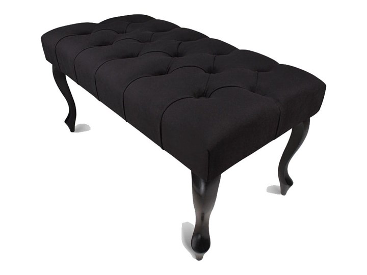 Ławka pikowana Chesterfield Black Materiał nóżek Drewno