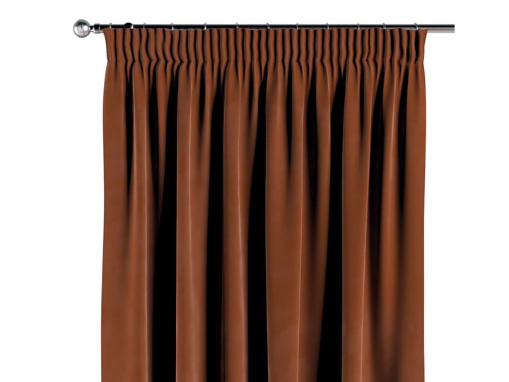 Zasłona na taśmie marszczącej 1 szt., karmelowy, 1szt 130 × 260 cm, Velvet Poliester Mocowanie 130x260 cm Kategoria Zasłony
