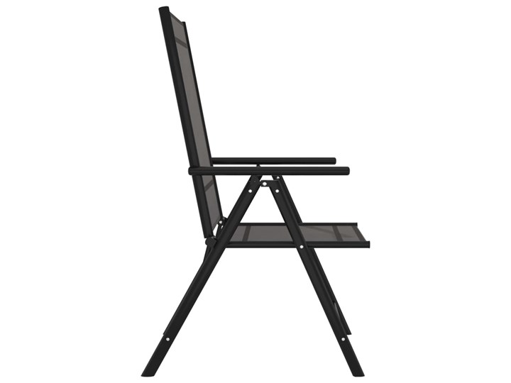 vidaXL Składane krzesła ogrodowe, 6 szt., tkanina textilene, czarne Aluminium Krzesło składane Tworzywo sztuczne Kolor Szary Kolor Czarny
