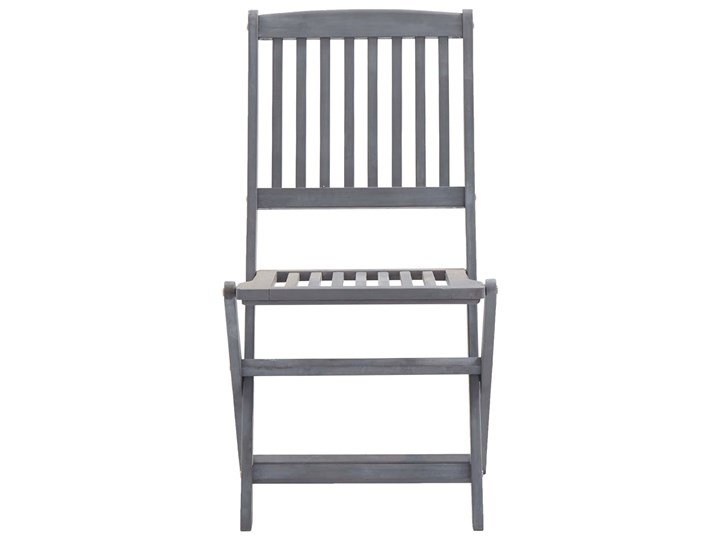 vidaXL Składane krzesła ogrodowe, 4 szt., z poduszkami, akacjowe Drewno Tworzywo sztuczne Styl Nowoczesny Krzesło składane Kolor Szary