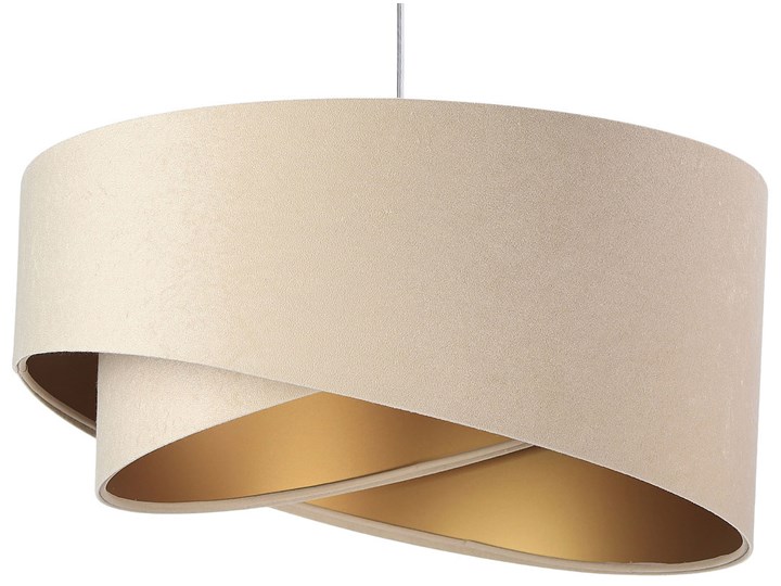 Beżowo-złota lampa wisząca glamour - EX982-Sonelo Lampa inspirowana Lampa z kloszem Tworzywo sztuczne Styl Nowoczesny Lampa z abażurem Tkanina Żyrandol Metal Kategoria Lampy wiszące