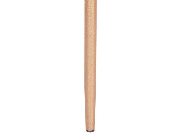 Zestaw 2 krzeseł złotych metalowych z białymi poduszkami na siedzisko z ekoskóry styl glamour Tapicerowane Styl Nowoczesny Skóra Szerokość 41 cm Wysokość 91 cm Skóra ekologiczna Krzesło inspirowane Głębokość 42 cm Z podłokietnikiem Tkanina Tworzywo sztuczne Pomieszczenie Salon