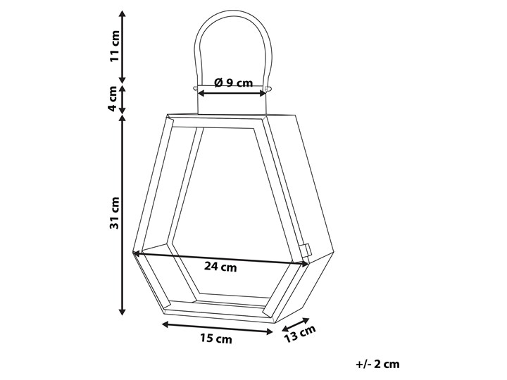 Lampion dekoracyjny srebrny metalowy geometryczny 46 cm ozdobna latarnia na świecę Stal Kategoria Świeczniki i świece