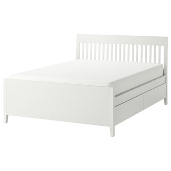 IKEA IDANÄS Rama łóżka z szufladami, Biały, 140x200 cm