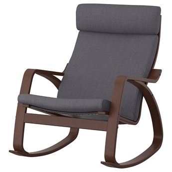 IKEA POÄNG Krzesło bujane, brązowy/Skiftebo ciemnoszary, Szerokość: 68 cm