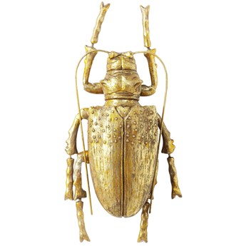 Dekoracja ścienna Longicorn Beetle 15x27 cm złota