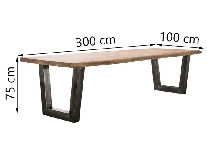 Stół Stam 300x100 cm drewniany Liczba miejsc Do 12 osób Drewno Średnica