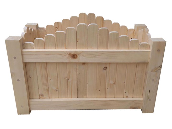 Drewniana prostokątna donica ogrodowa 6 rozmiarów - Satina Prostokątny Drewno Donica balkonowa Kolor Szary Kategoria Donice ogrodowe