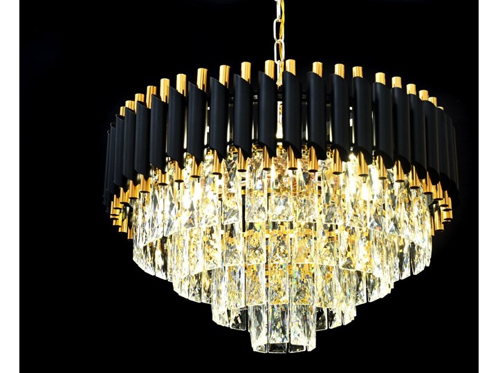 KLASYCZNY ŻYRANDOL KRYSZTAŁOWY CZARNO-ZŁOTY MAZINI D50 Lampa z kryształkami Metal Pomieszczenie Przedpokój