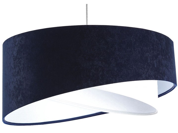 Granatowo-biała lampa wisząca nad stół - EX995-Rema Beton Lampa inspirowana Ceramika Tworzywo sztuczne Szkło Metal Tkanina Lampa z abażurem Kolor Granatowy