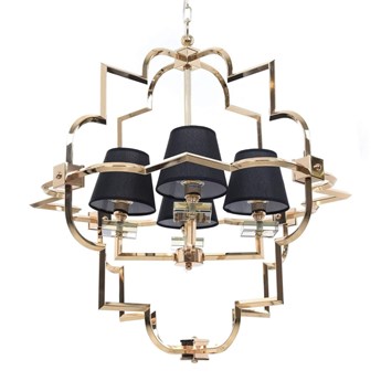 LAMPA WISZĄCA ŻYRANDOL NOWOCZESNY CZARNO-ZŁOTY BALTIMORE W4 LUMINA DECO