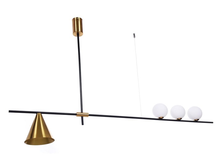 LAMPA WISZĄCA SUFITOWA NOWOCZESNA RENZO W4 LUMINA DECO Mosiądz Lampa z kloszem Szkło Metal Lampa przemysłowa Lampa z abażurem Kolor Złoty