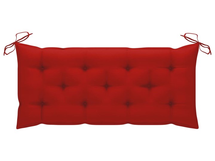 vidaXL Huśtawka ogrodowa z czerwoną poduszką, 120 cm, drewno tekowe Kategoria Huśtawki ogrodowe