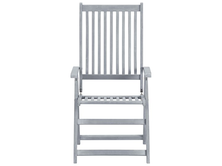 vidaXL Rozkładane krzesła ogrodowe z poduszkami, 2 szt., lita akacja Krzesło składane Tworzywo sztuczne Drewno Kolor