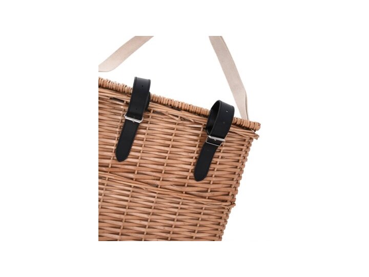 Kosz piknikowy rowerowy z wyposażeniem dla 2 osób DUKA PICKNICK brązowy wiklina Kategoria Akcesoria piknikowe